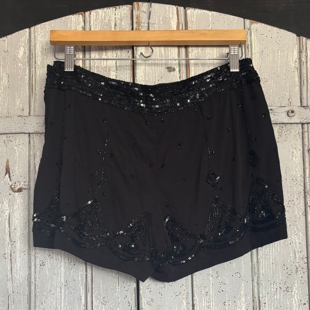 Black Sequin Dressy Shorts – Lightweight, Flirty & Chic – Size Medium